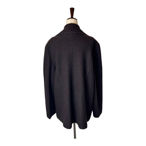 Alexandra Bartlett Sweater Women 1X Brown Wool Knit Embroidered‎ Collar Cardigan - Picture 2 of 10